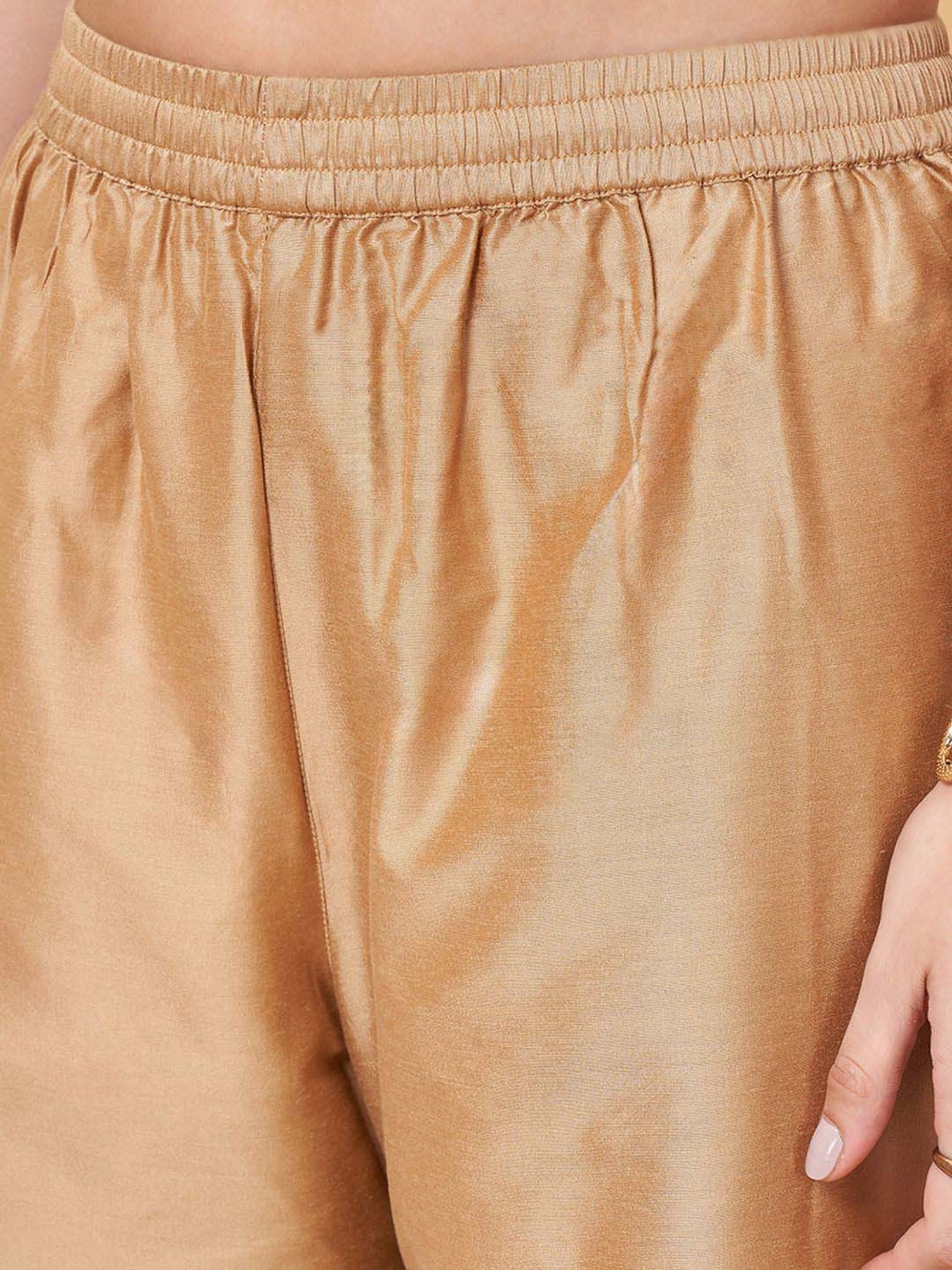 Rangmanch by Pantaloons Golden Embroidered Palazzos