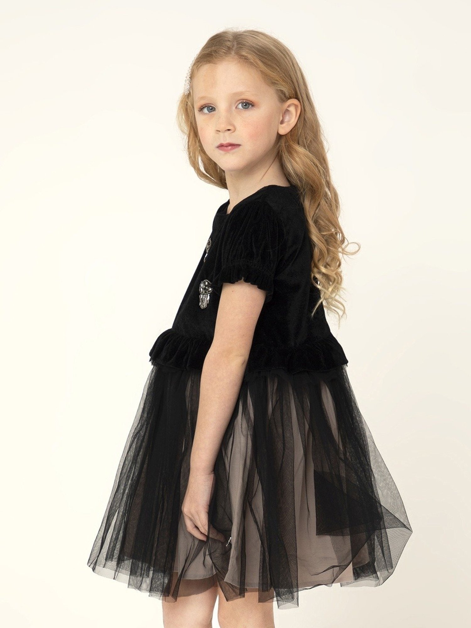 Cherry Crumble By Nitt Hyman Kids Black Embellished  Dress