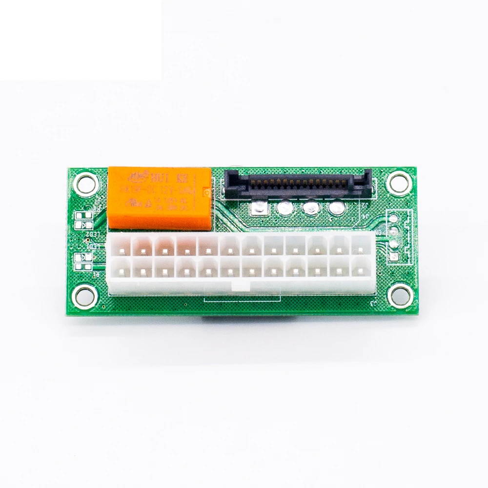 2017 Newest ATX 24Pin to Molex SATA Dual PSU Power Supply Sync Starter Extender Cable Card For BTC Miner Machine add2psu