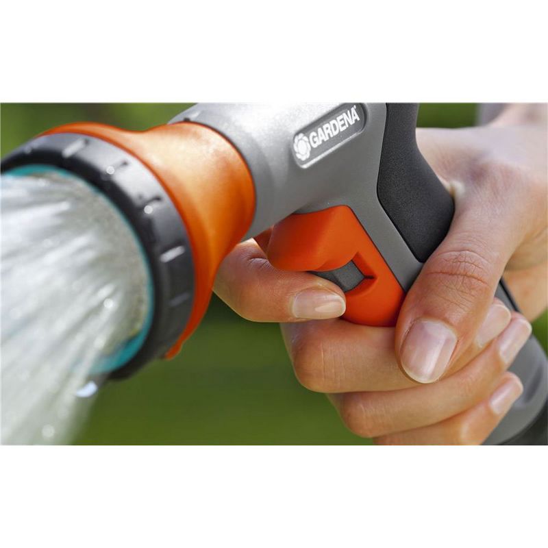 Gardena Multi Purpose 7 in 1 Metal Hose Spray Gun with Flow Control, Orange