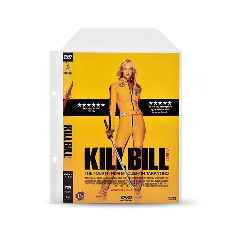 DVD Protective Sleeve for DVD Storage with Binder Holes Closing Flap and Space for Cover 100Pack 10282