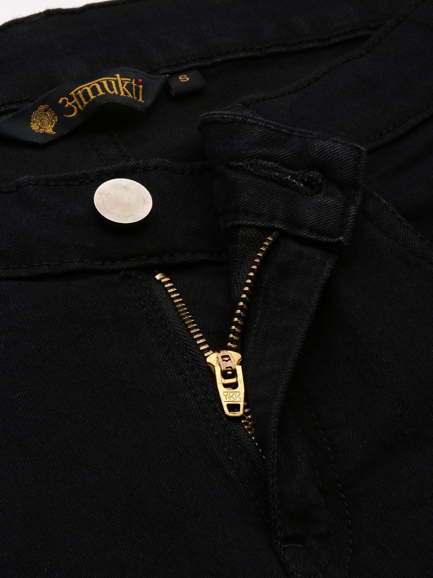 Amukti Black Slim Fit Mid Rise Jeans