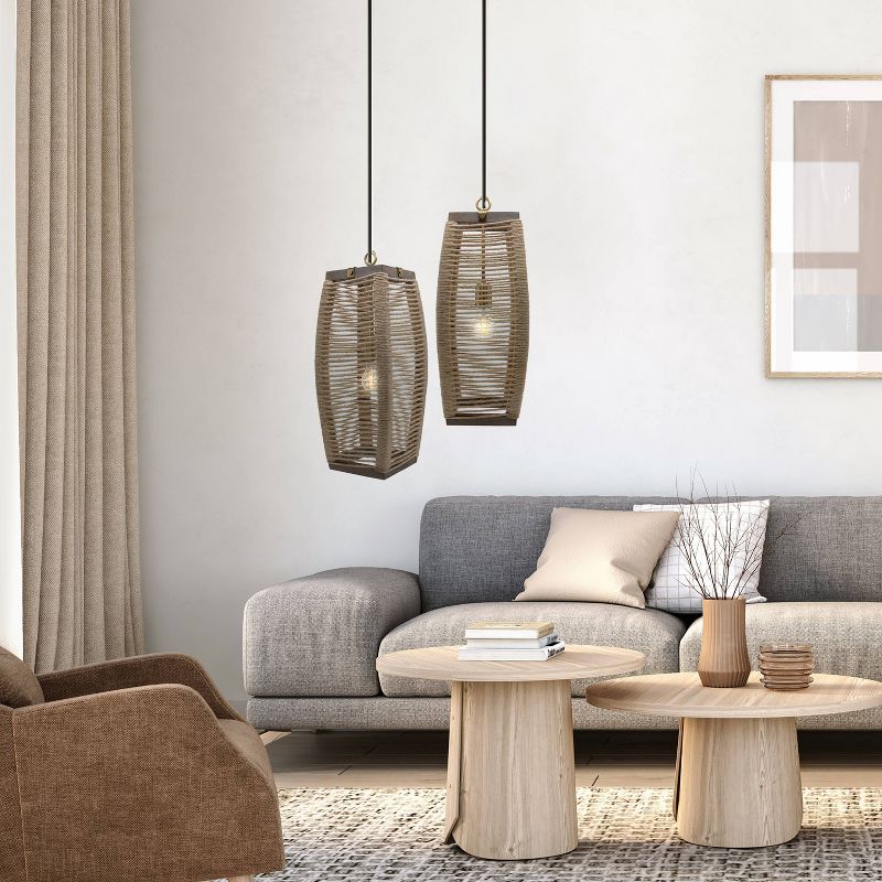 20" Baywater Cylinder Rope Pendant - River of Goods