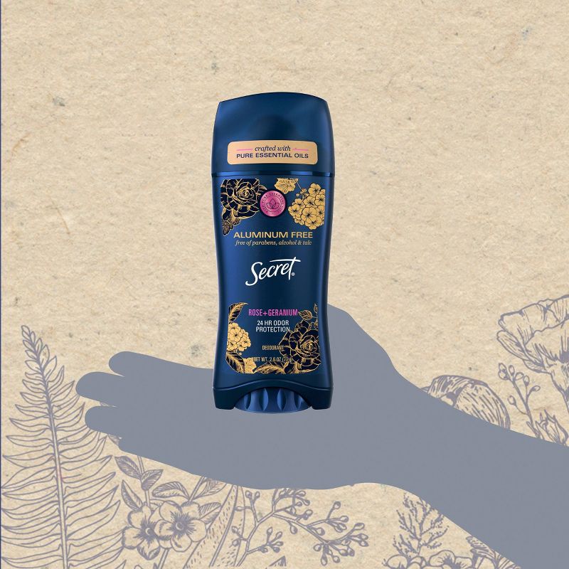 Secret Aluminum-Free Women's Deodorant with Essential Oils Rose & Geranium - 2.6oz