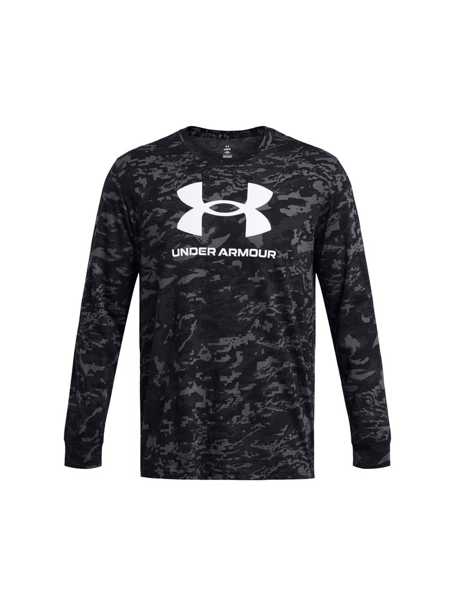 Under Armour Black Cotton Slim Fit Printed T-Shirt