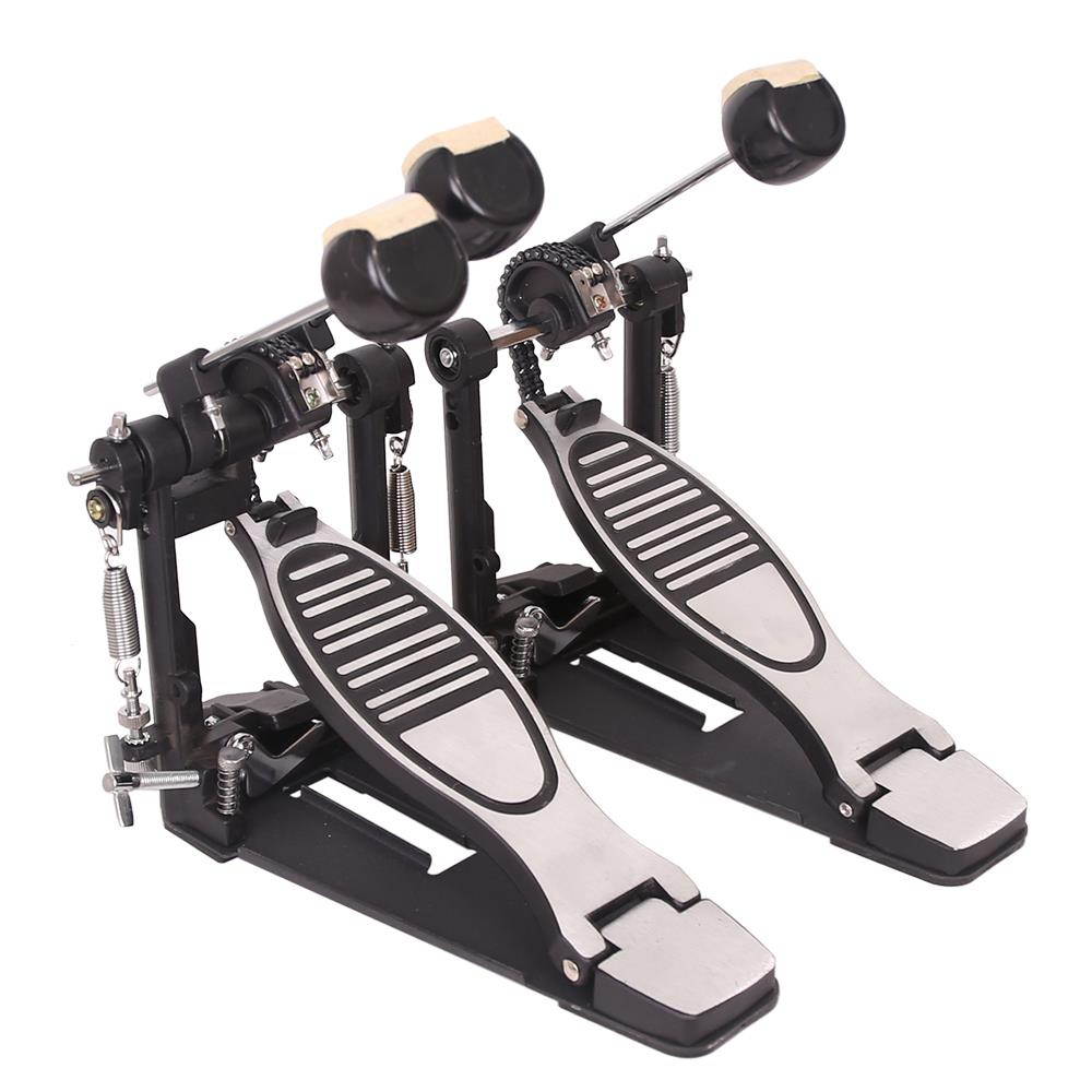 Double Bass Drum Pedal Kick Twin Dual Chain Drive Percussion
