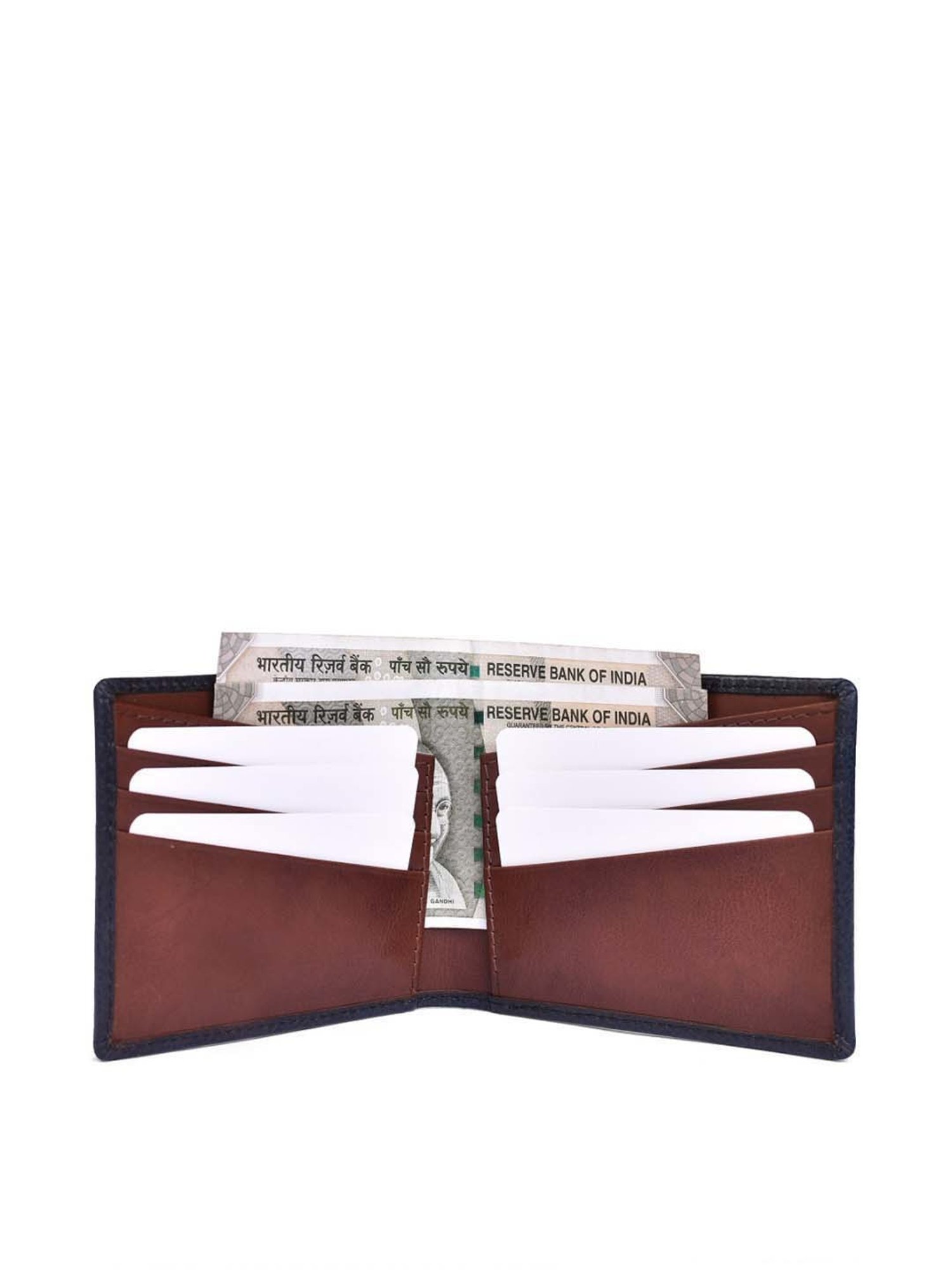 BELWABA Navy Casual Leather Bi-Fold Wallet for Men