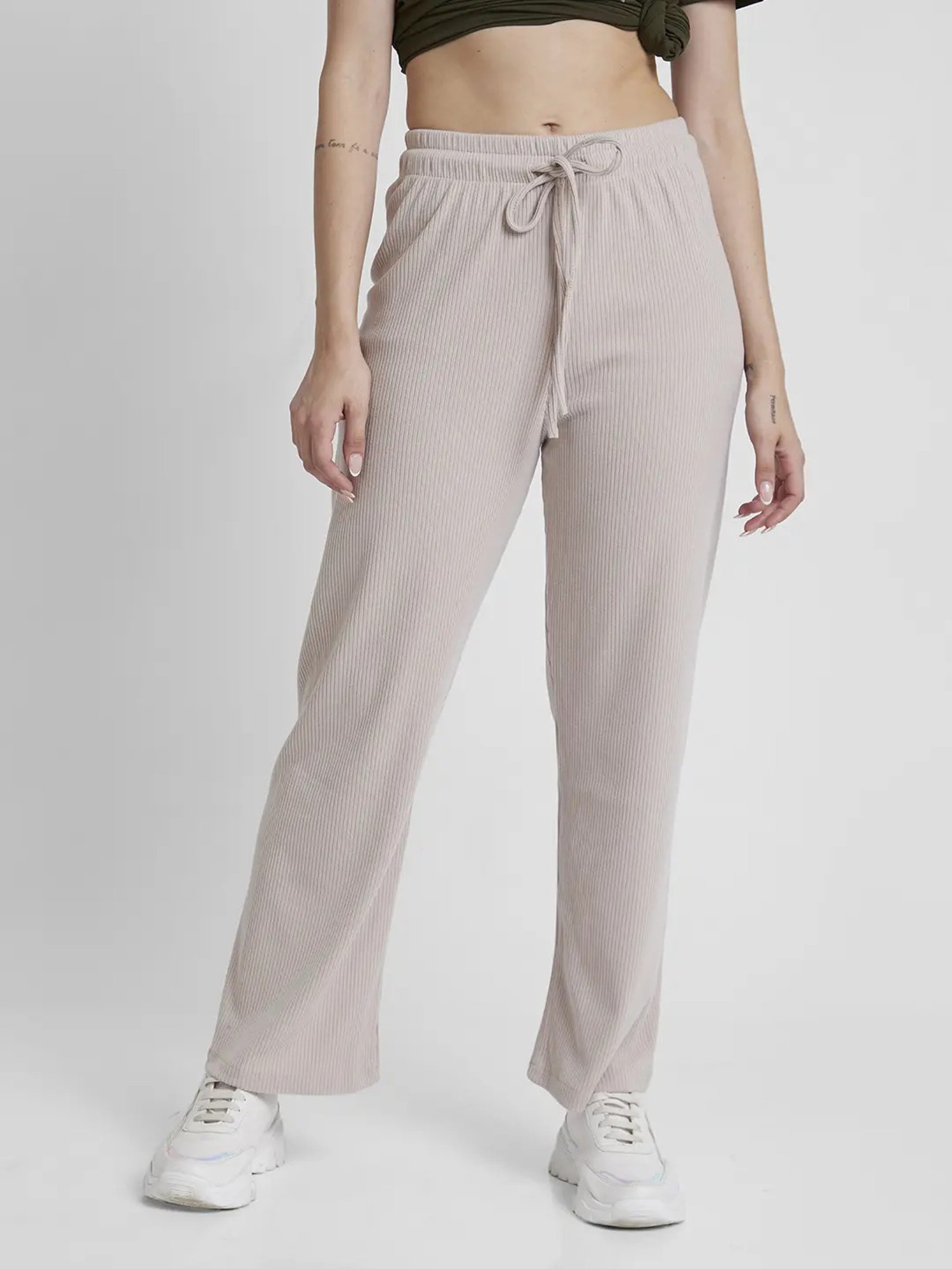 Spykar Beige Relaxed Fit Trackpants