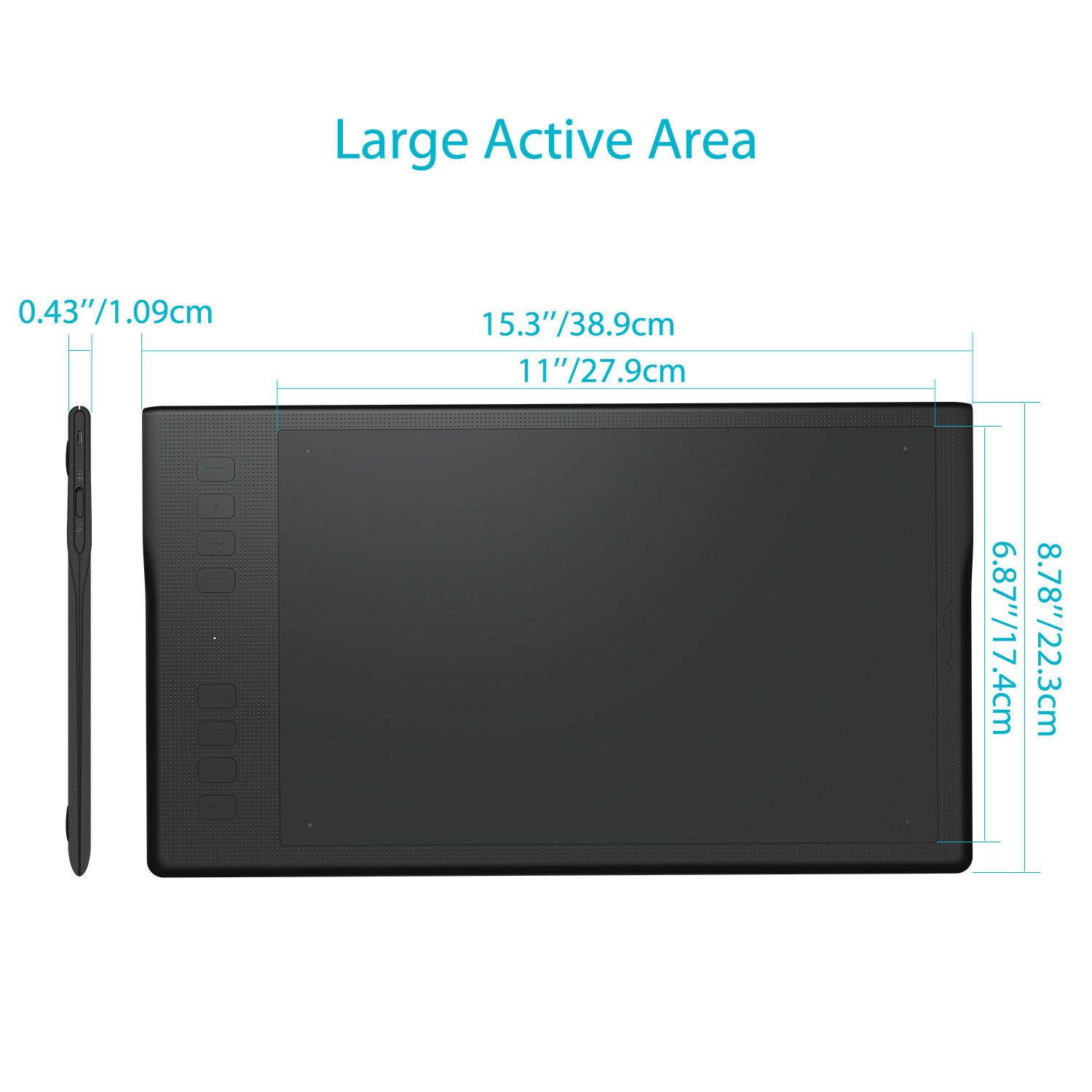 Huion Q11K V2 Wireless Graphic Drawing Tablet Battery-free Pen Tilt 8192 8 Keys