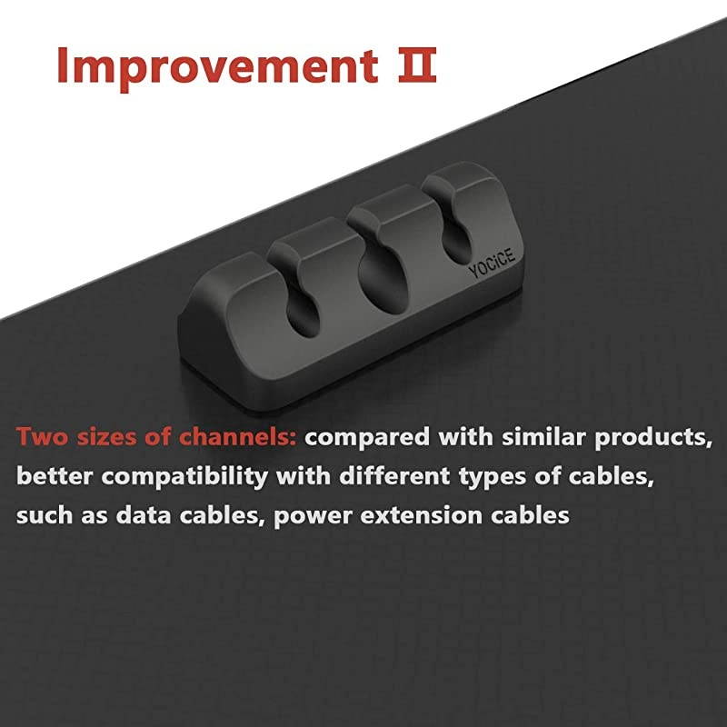 Cable Clips 6PCS Wall Wire Holder Desk Desktop Cord Management Charging USB Cable Organizer Black DM03