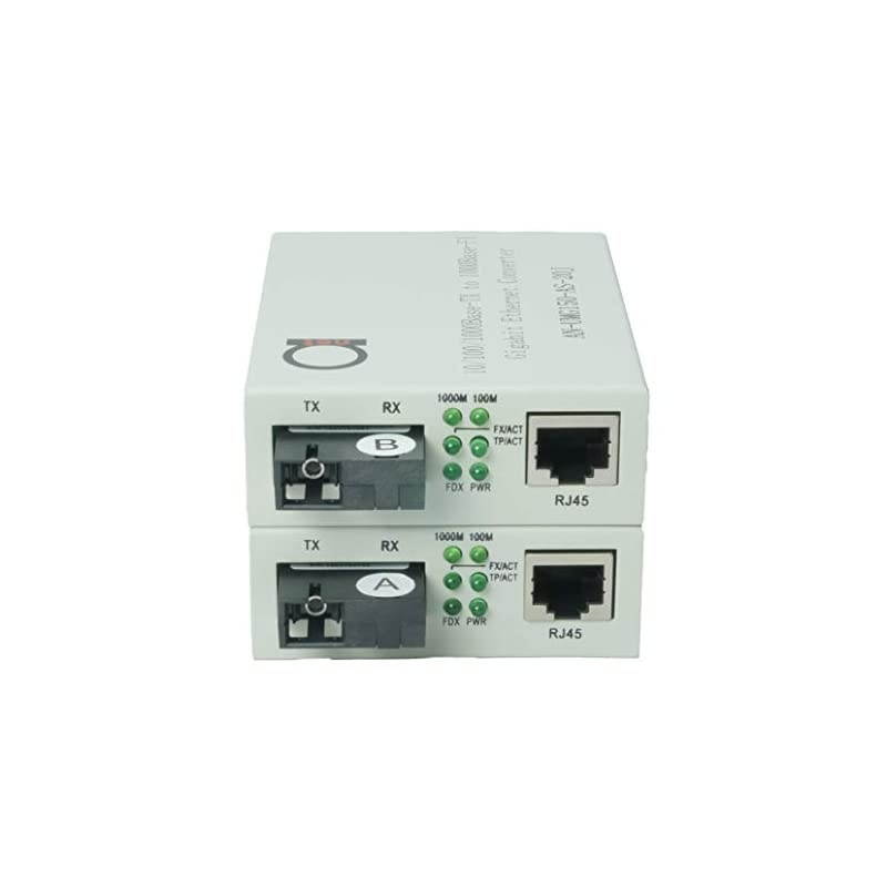 Mode SC WDM Fiber BiDi Gigabit Media Converter Builtin Fiber Module 20km 1242 Miles to UTP Cat5e Cat6 10 100 1000 RJ45 Auto Sensing Gigabit or Fast Ethernet Speed 1 Pair