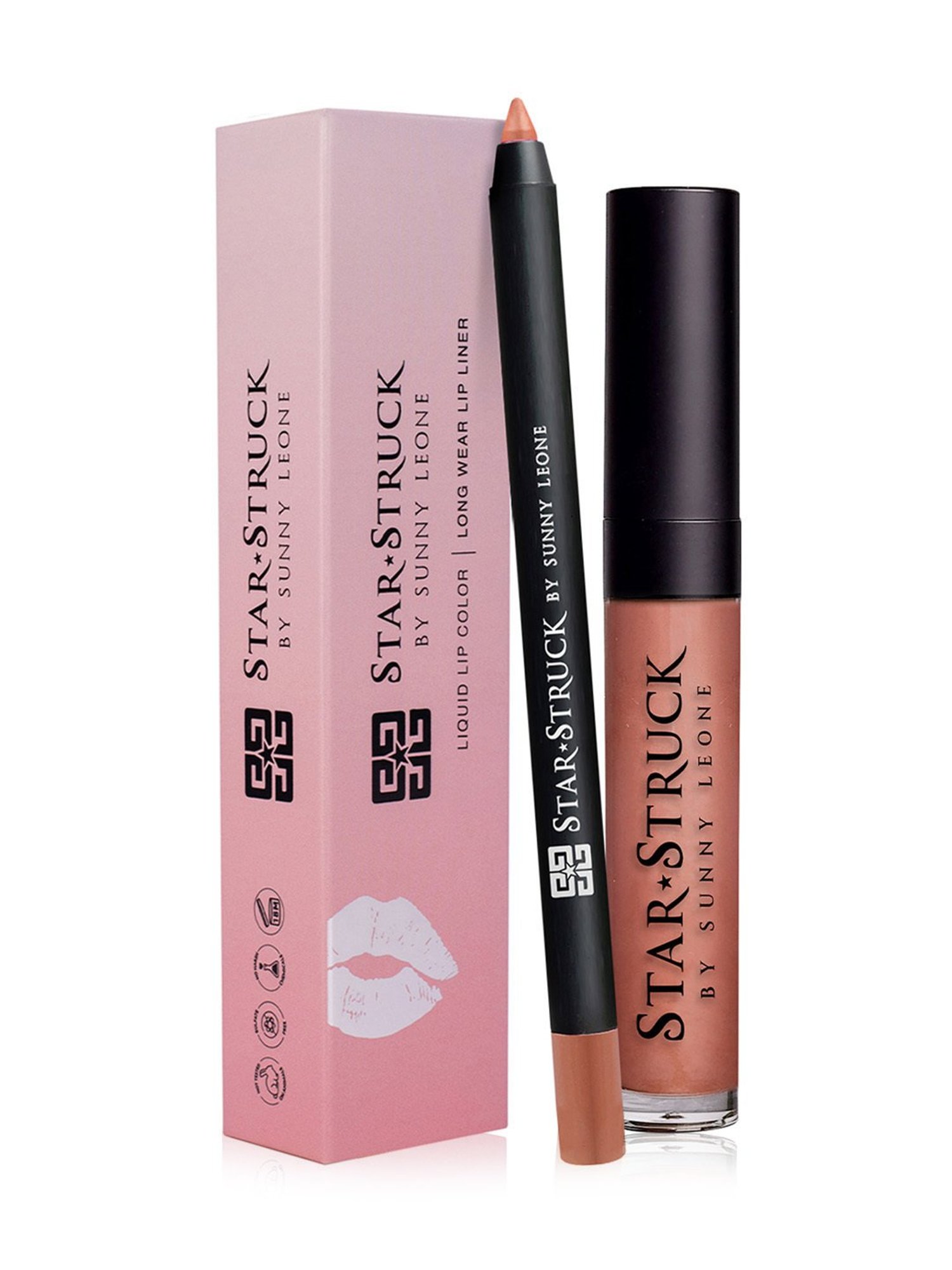 StarStruck By Sunny Leone Lip Gloss+Liner Lip Kit Toffee - Pack of 2