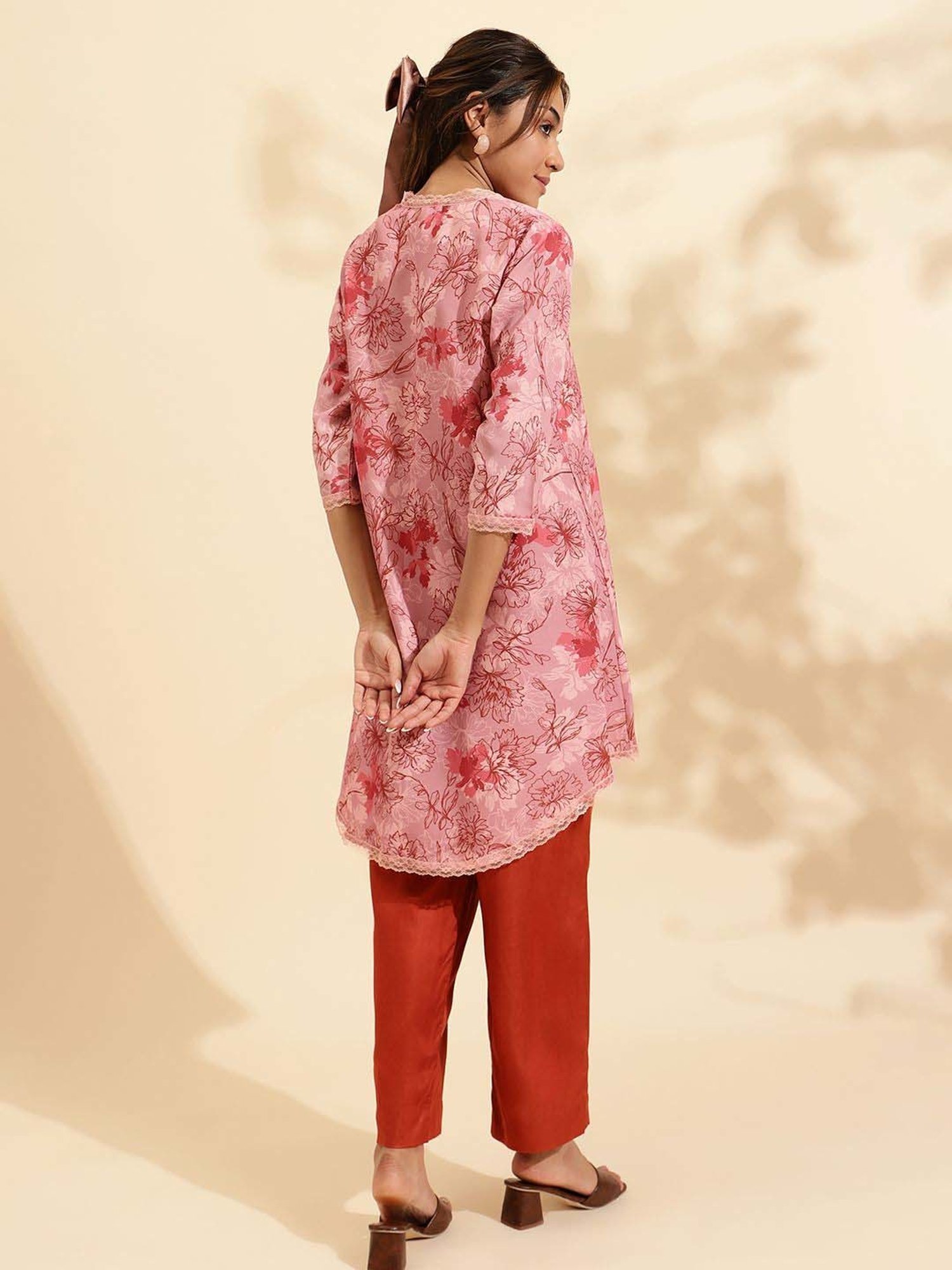 Sringam Pink Printed Co-Ord Sets