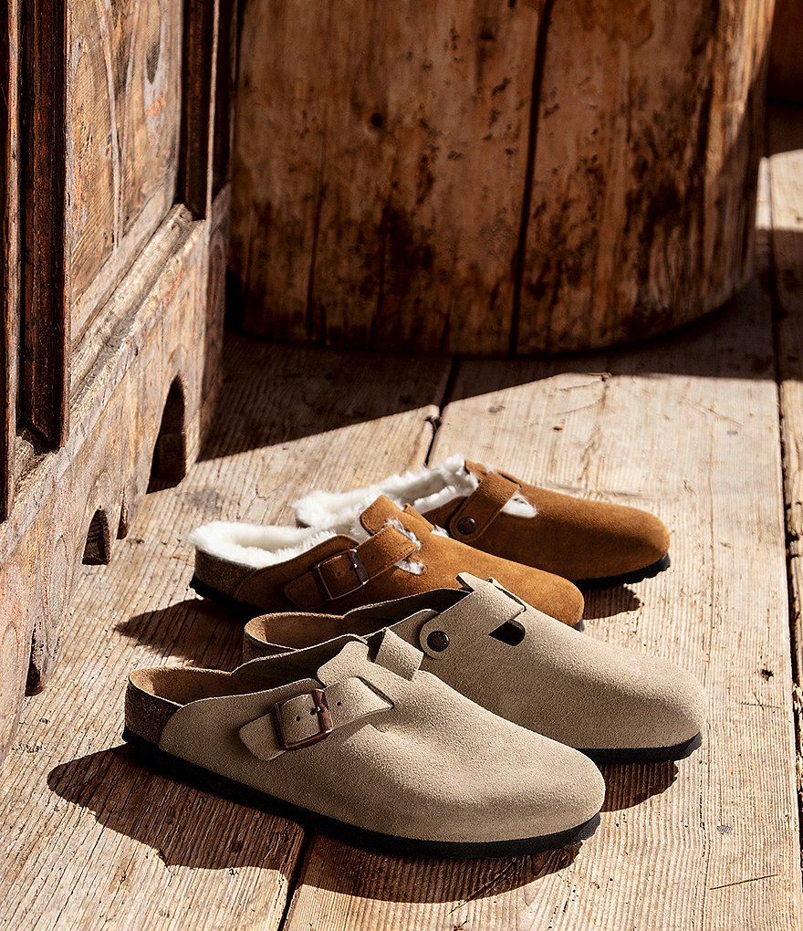 Birkenstock Women's Boston Suede Soft Footbed Clogs