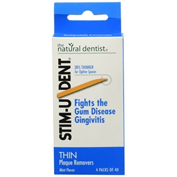 Natural Dentist 1165539 Stim-U-Dent Thin Plaque Removers Mint Case Of 6 4 Packs
