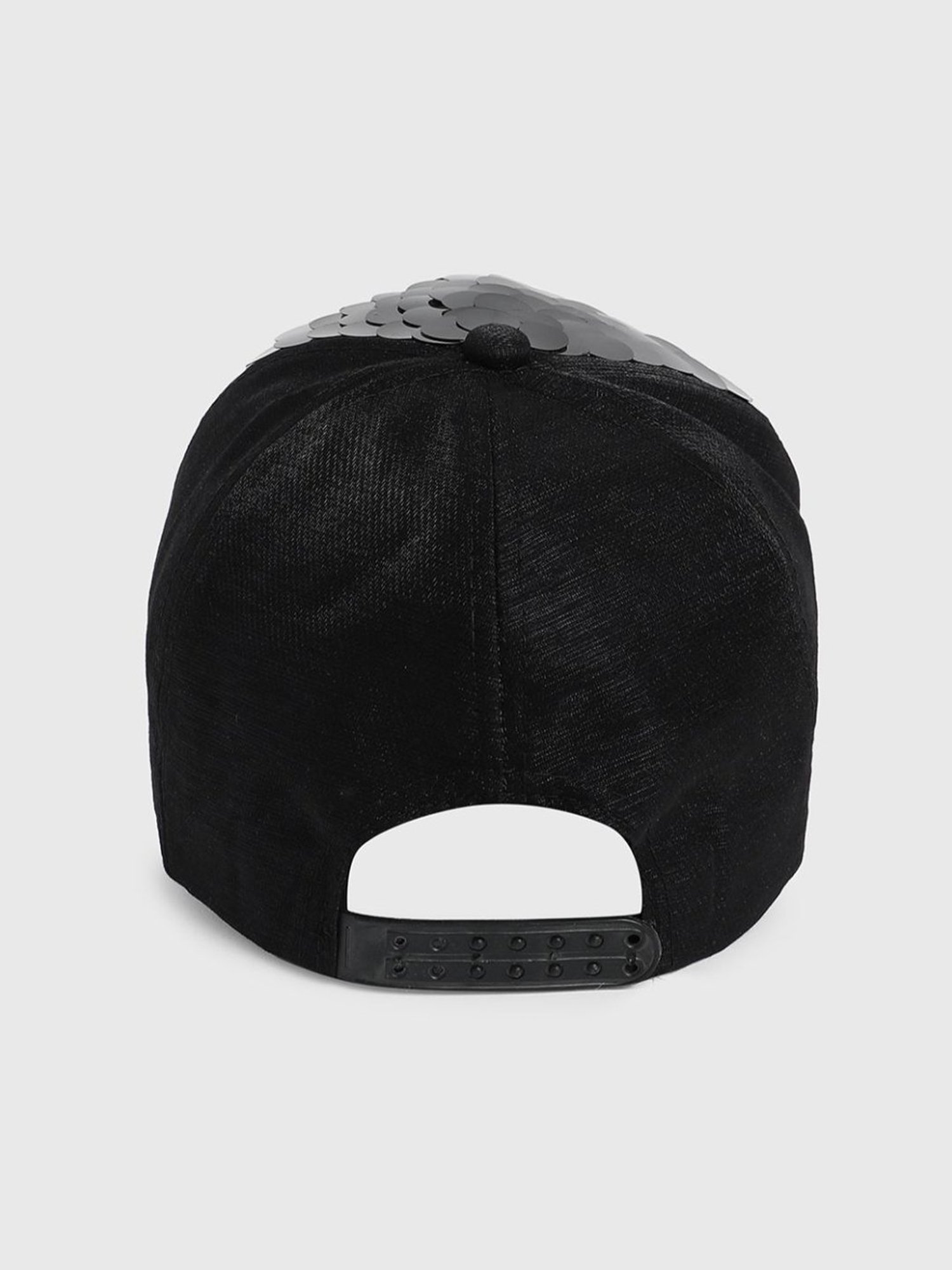 HauteSauce Black Embellished Baseball Cap