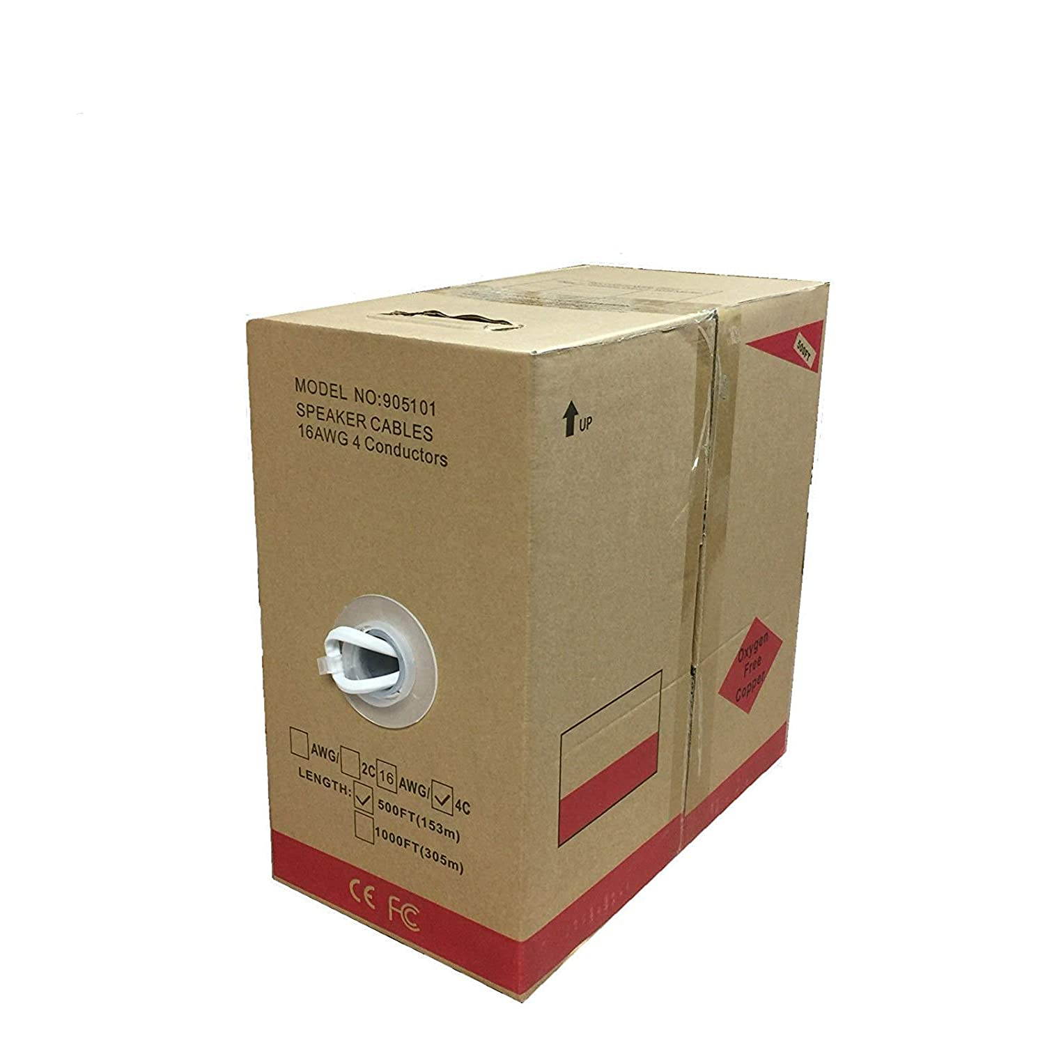 250FT Oxygen Free Pure Copper 14/2 Bulk Speaker Wire 14AWG CL2 in Wall Audio Cable (250ft, 14/2)