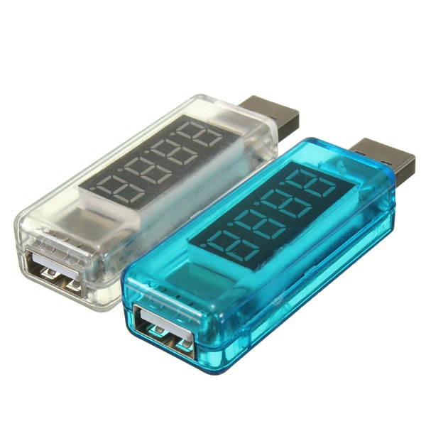 DC 3-7.5V 0-5A V2.0 USB Voltage Current Meter Detector Charger White