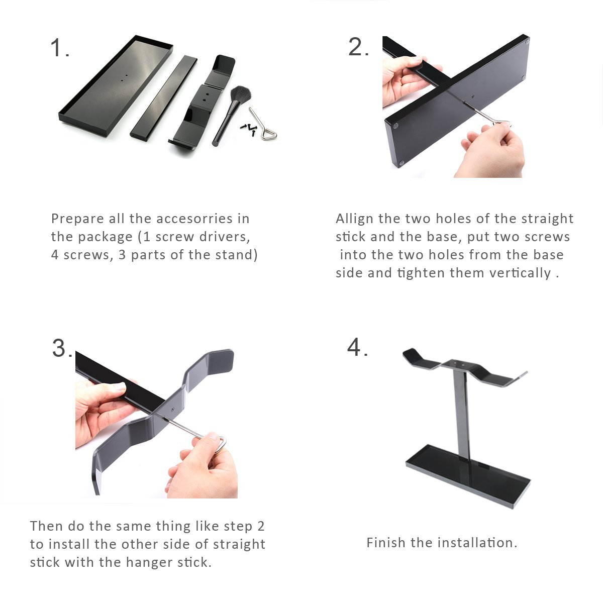 OLEN Headphone Hanger, Headphone Stand, Headset Stand (Black)