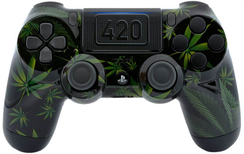 "420 Black" Ps4 PRO Rapid Fire Custom Modded Controller 40 Mods for COD BO3, Infinite Warfare, Destiny, Ghosts Quick Scope Auto Run Sniper Breath & More with CUSTOM TOUCHPAD (CUH-ZCT2)