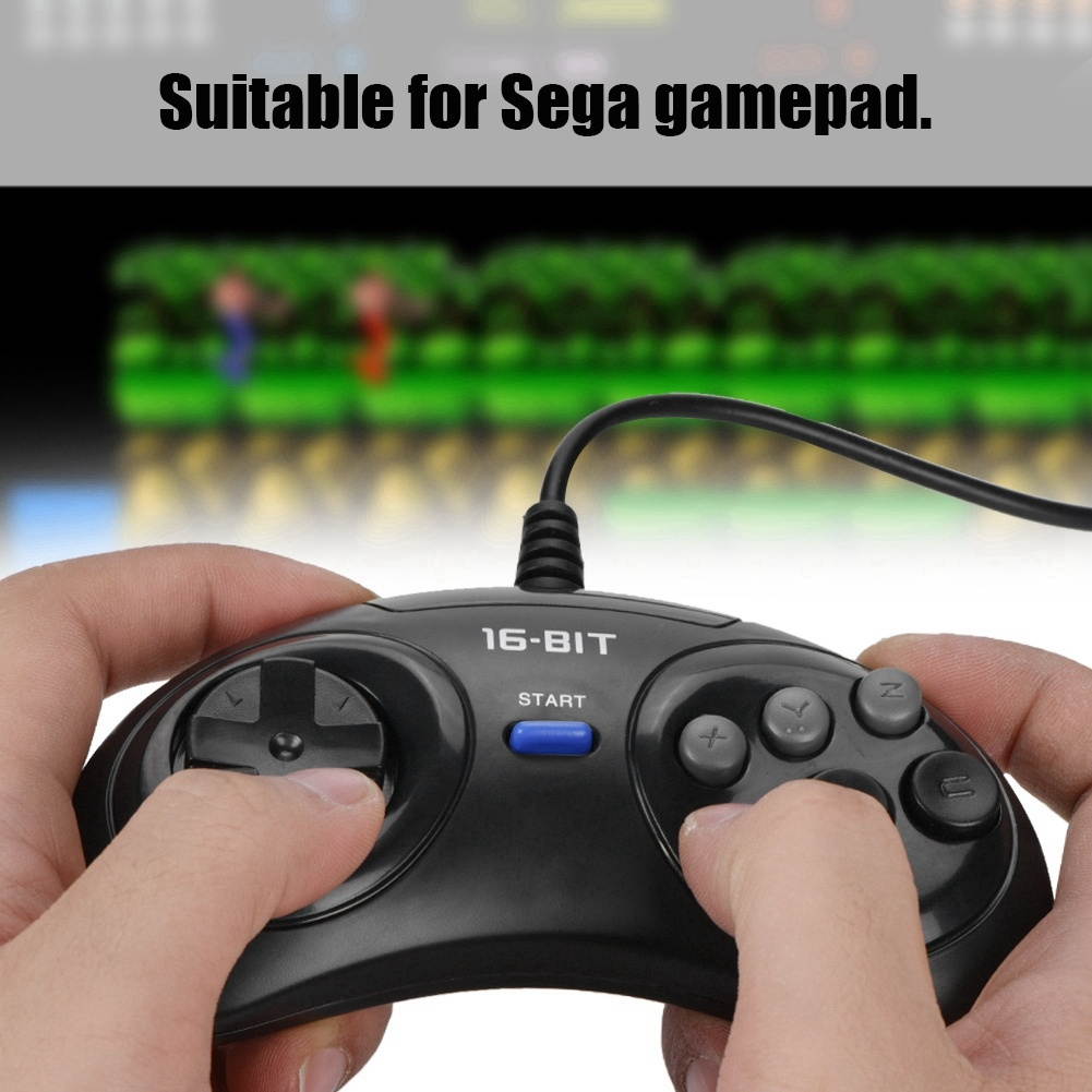 Wired Game Controller Gamepad Joypad Controller Game Console Handle for Sega 16bit
