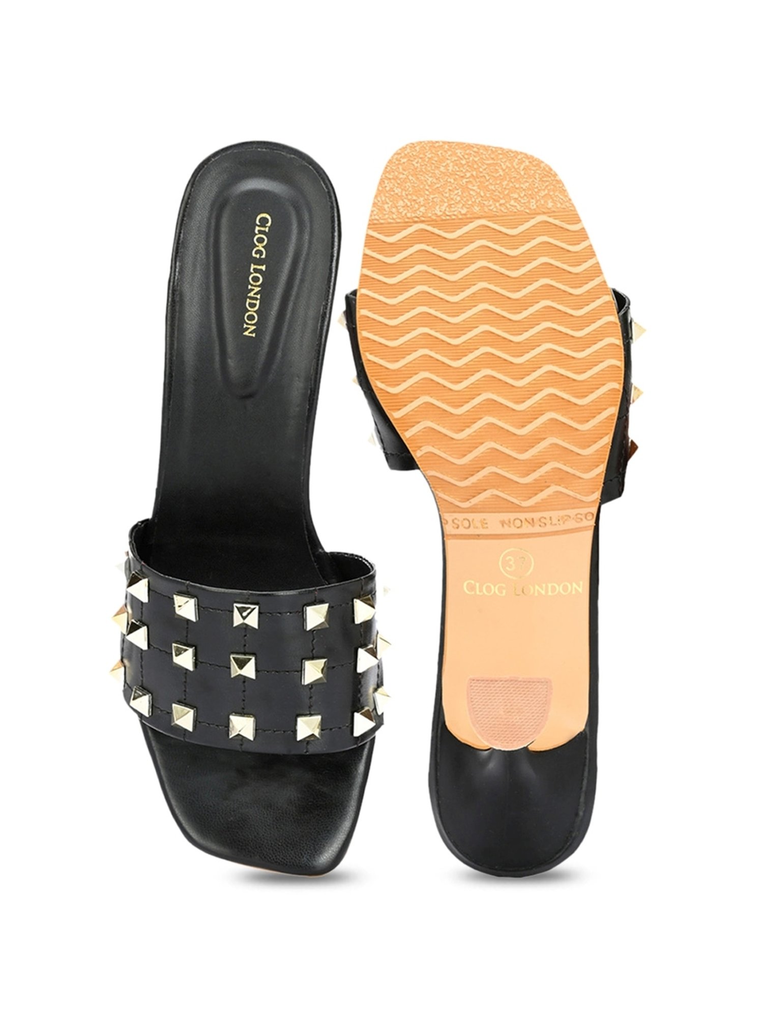 Clog London Women's Black Casual Sandals