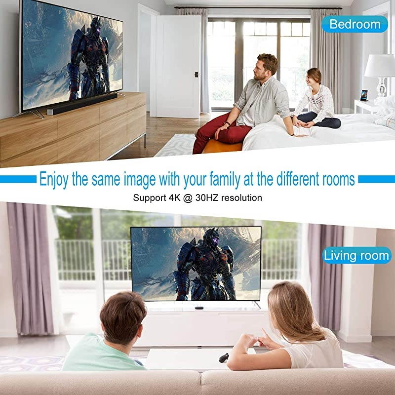 HDMI Splitter 1 in 2 Out, 4K HDMI Ver1.4 HDCP, Powered HDMI Splitter Supports 3D 4K@30HZ Full HD1080P for Xbox PS4 DVD Players Apple TV Blu-Ray Player Fire Stick