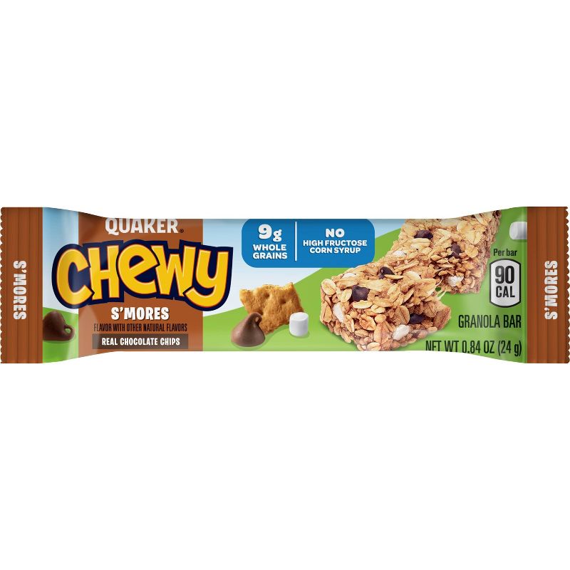 Quaker Chewy Dark Chocolate Chunk, Peanut Butter Chocolate Chip & S'mores Granola Bars Variety Pack - 18ct