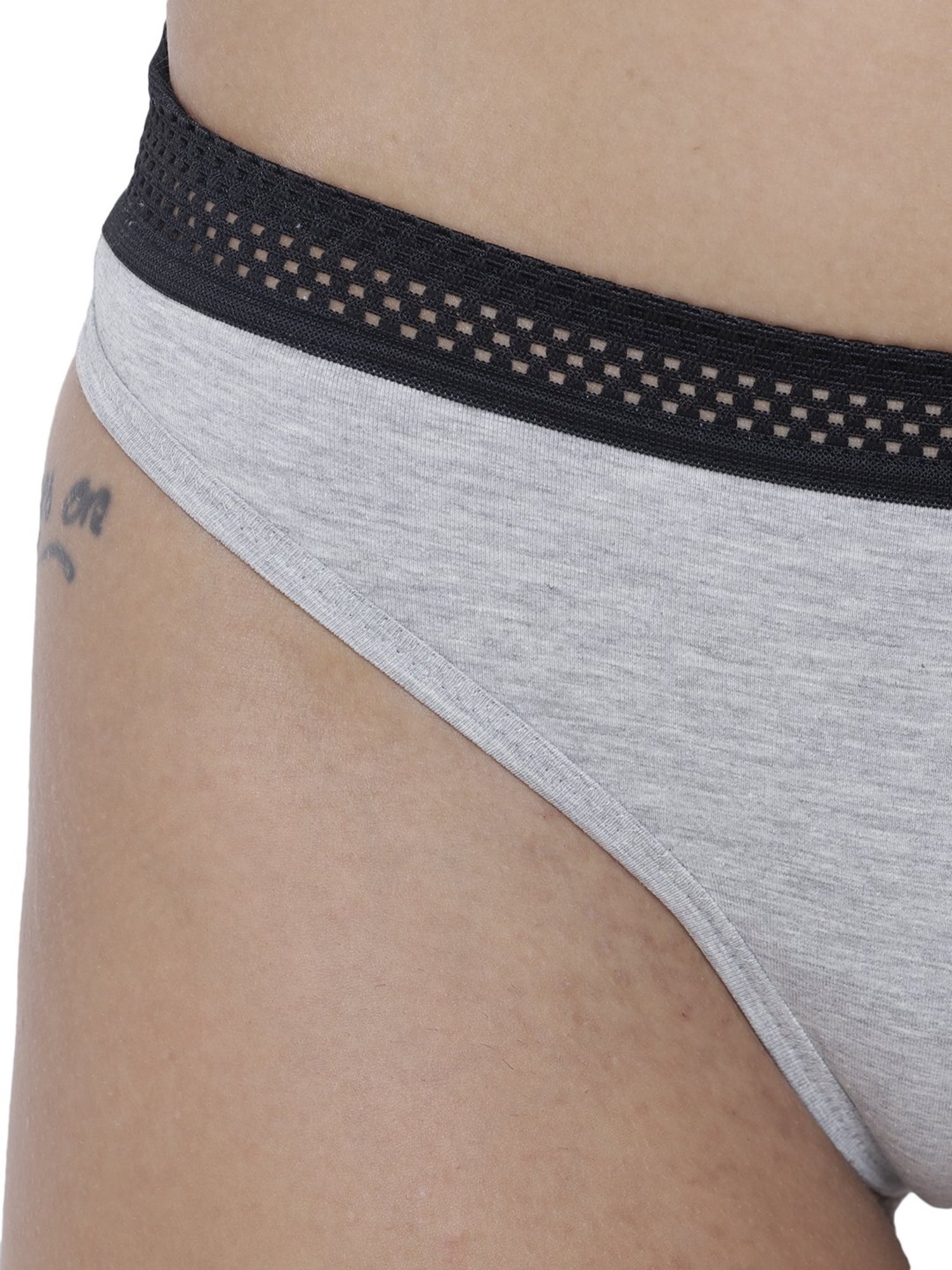 BASIICS by La Intimo Grey Melange Thong Panty