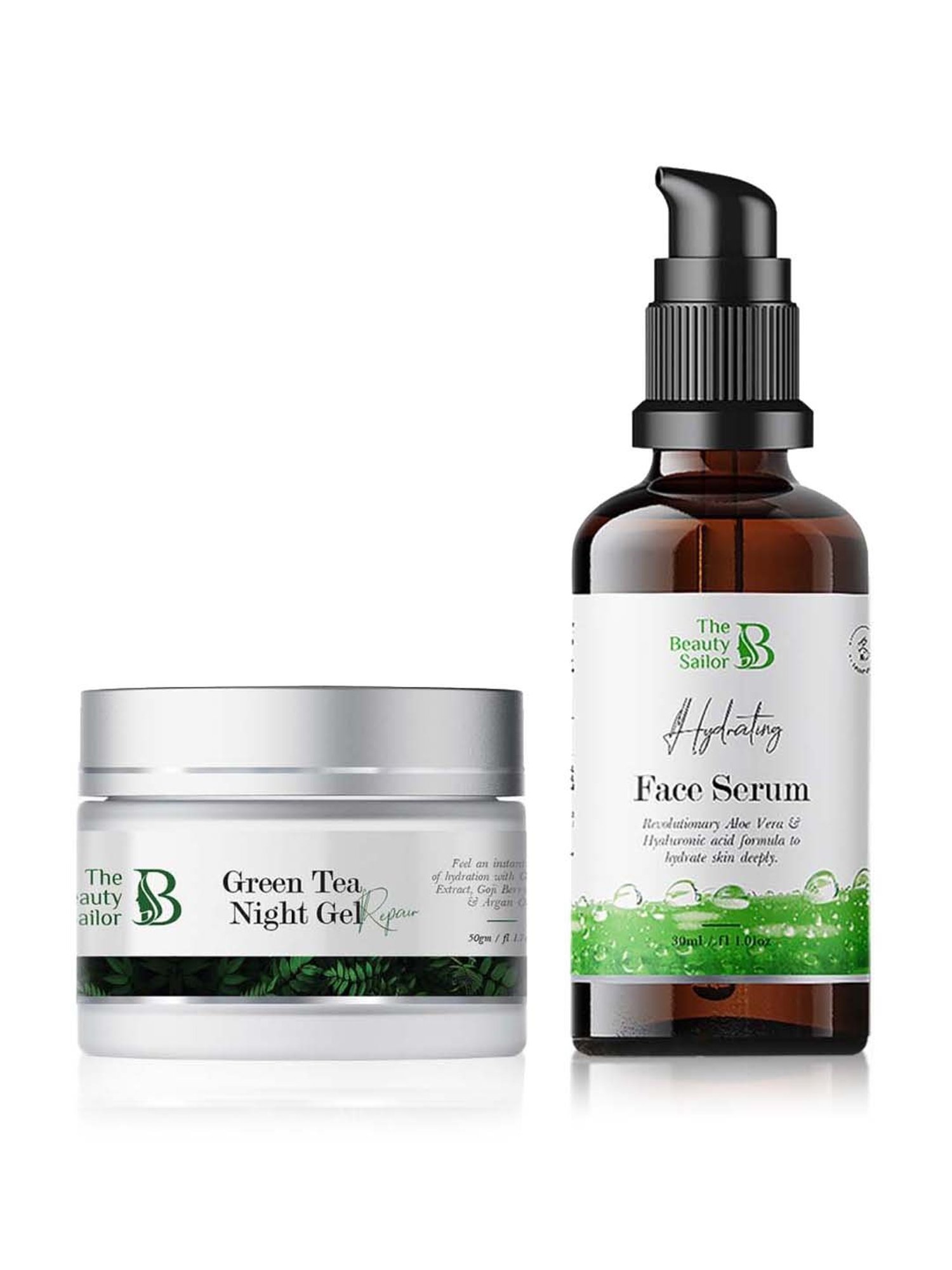 The Beauty Sailor Green Tea Night Gel Cream & Face Serum