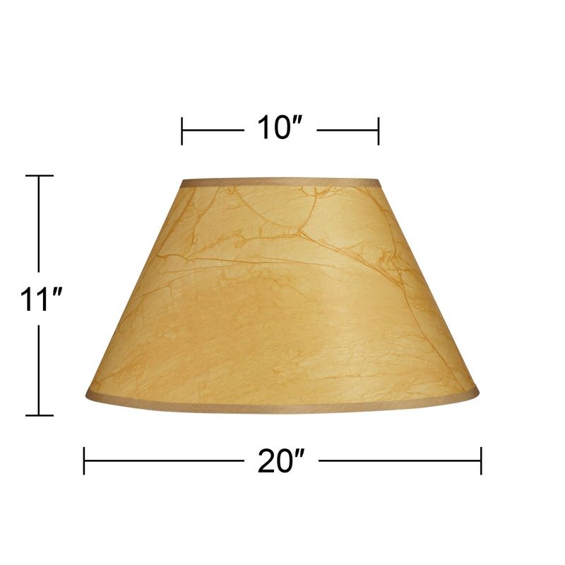 Springcrest Crinkle Paper Large Empire Lamp Shade 10" Top x 20" Bottom x 12" Slant x 11" High (Spider) Replacement with Harp and Finial