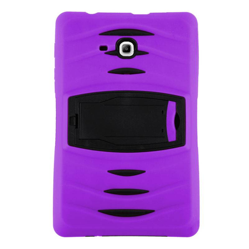 KIQ Heavy Duty Military Armor Case, Tablet Cover, Built-in Kickstand, cut-outs for camera and charging ports For Samsung Galaxy Tab E 7.0 Lite, Galaxy Tab 3 7.0 Lite (Purple)