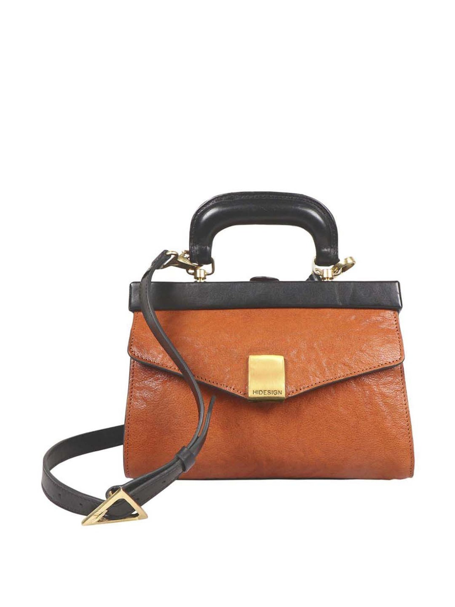 Hidesign Hipsters Tan Retro 01 Solid Medium Doctor Sling Handbag