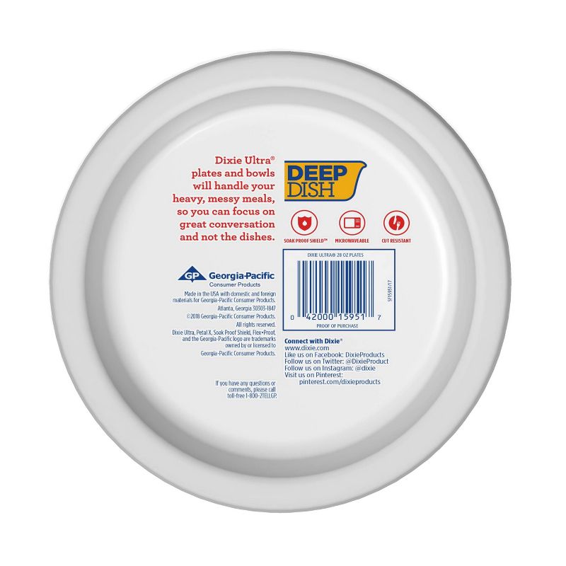 Dixie Ultra 9" Deep Dish Paper Plates - 28oz/18ct