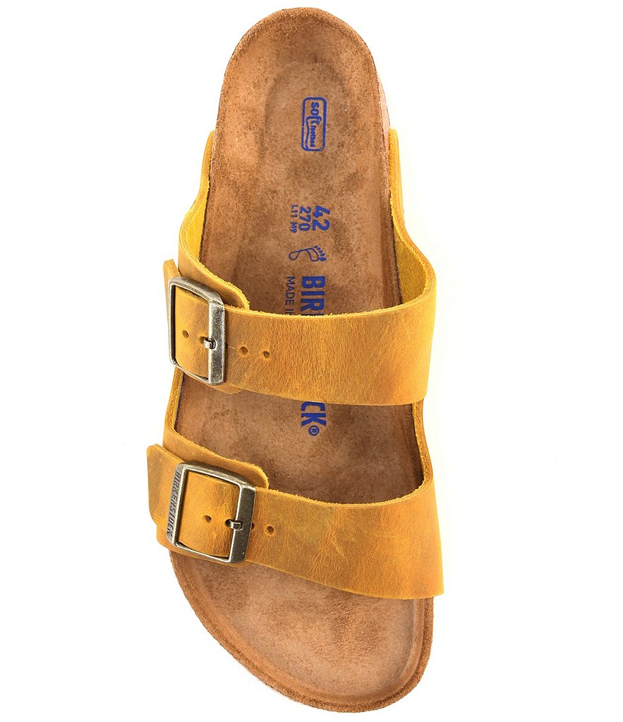 Birkenstock Arizona Men's Oiled Leather Soft Footbed Slip On Sandals