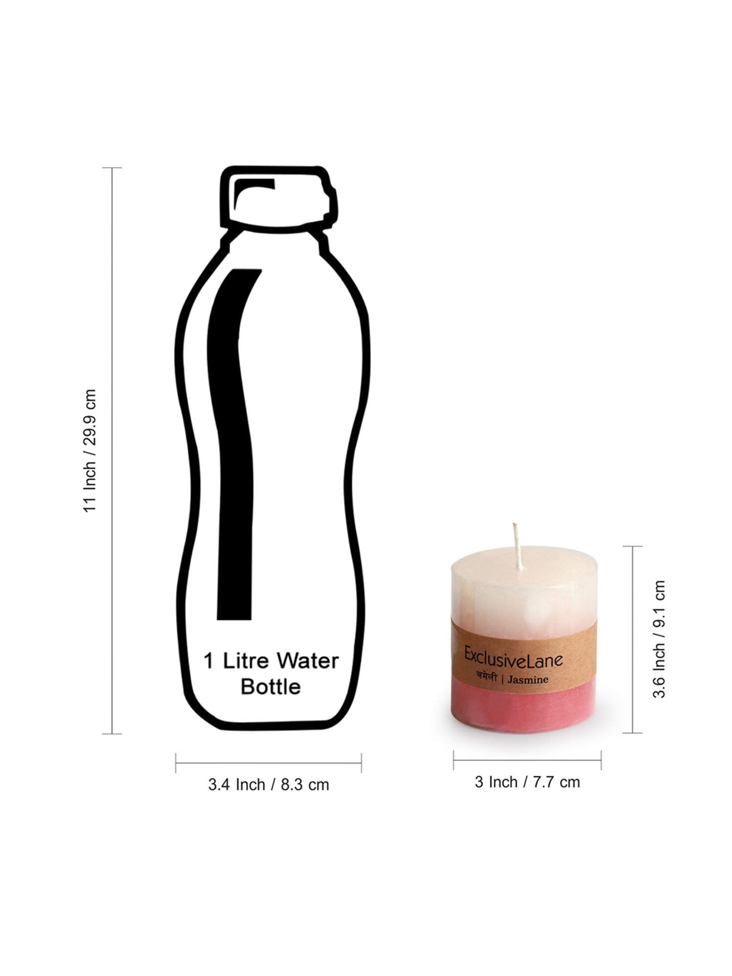 ExclusiveLane Jasmine Pink & White Soy Wax Pillar Scented Candles