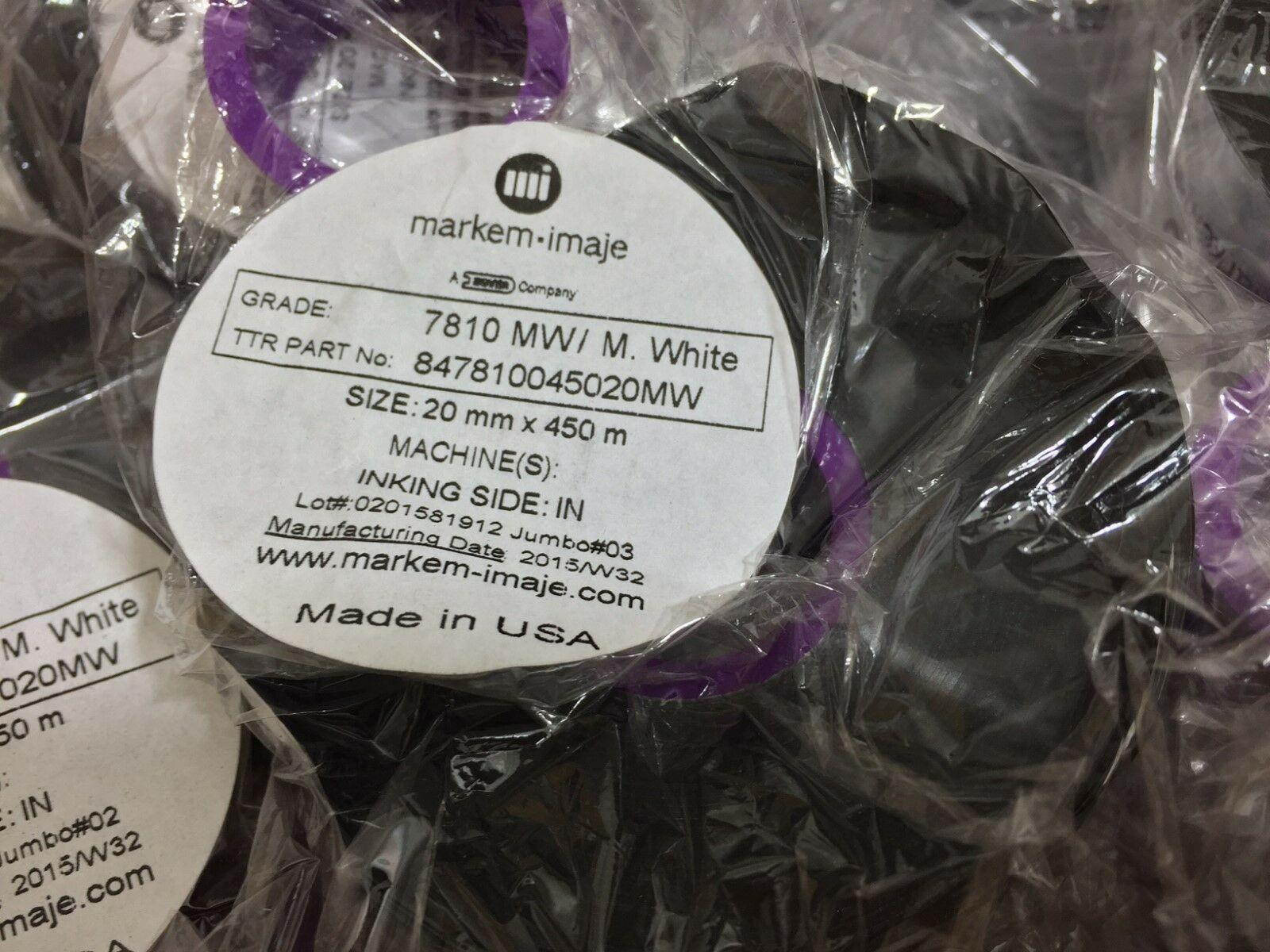 (50) NEW! Christoph PRINTER RIBBONS 847810045020MW 7810 MW 20MM X 450M X 50 ROLLS