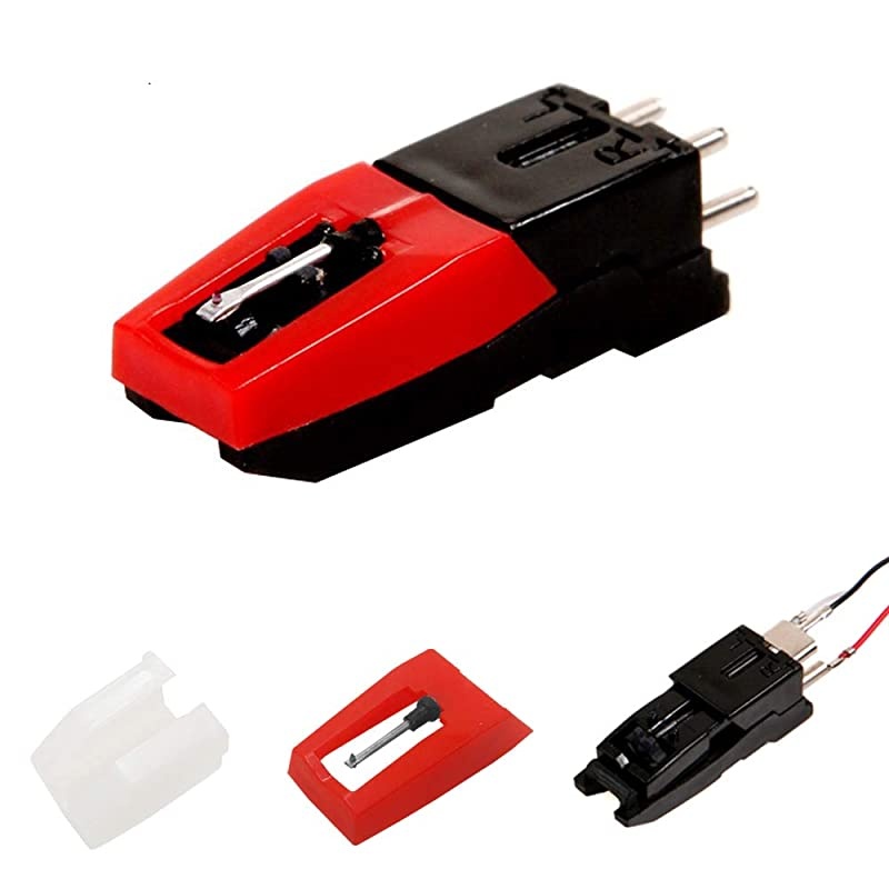 Set of 5 Vinyl Record Player Turntable Cartridge With Universal Replacement Stylus Needles,  1pcs Turntable Record Player Cartridge & 4pcs Needle Stylus for LP Phonograph Record Player