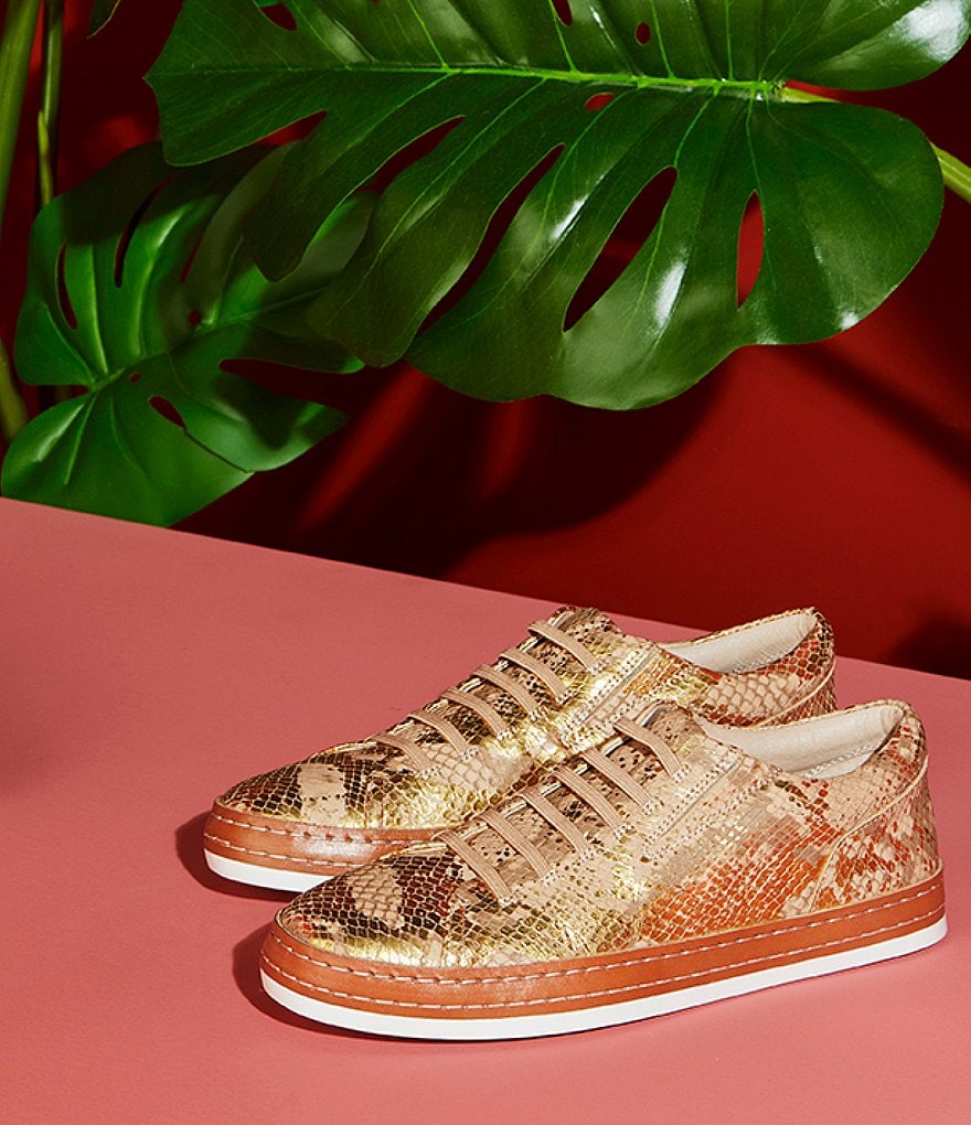 CC Corso Como Naimie Metallic Snake Print Leather Sneakers