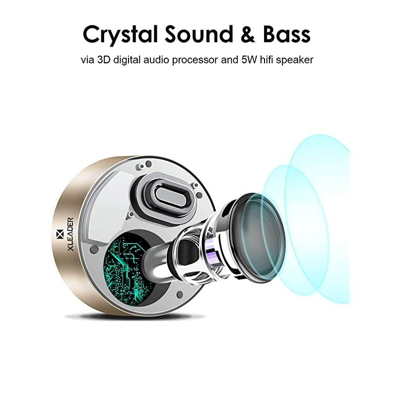 Waterproof Case Included  SoundAngel 2 Gen 5W Pocket Portable Speaker 15h Music Micro SD Perfect Small Touch Wireless Bluetooth Speaker for Outdoor Travel Sport Hiking Camping BBQ Gold