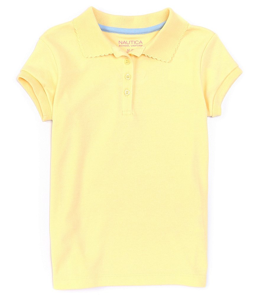 Nautica Little Girls 4-6X Short Sleeve Picot Trim Polo
