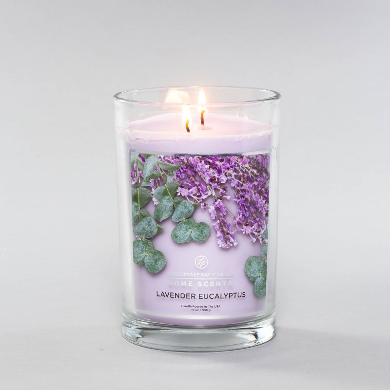 19oz Glass Jar 2-Wick Candle Lavender Eucalyptus - Home Scents by Chesapeake Bay Candle