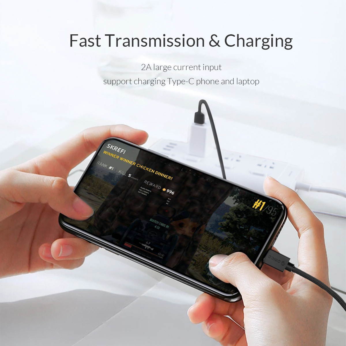 ORICO USB2.0 To Type C Cable USB 2.0 Type A to USB 3.1 Type &ndash;C gold plated Cables 1.64ft - 6.6ft 0.5m - 2m For Phones,  Laptops