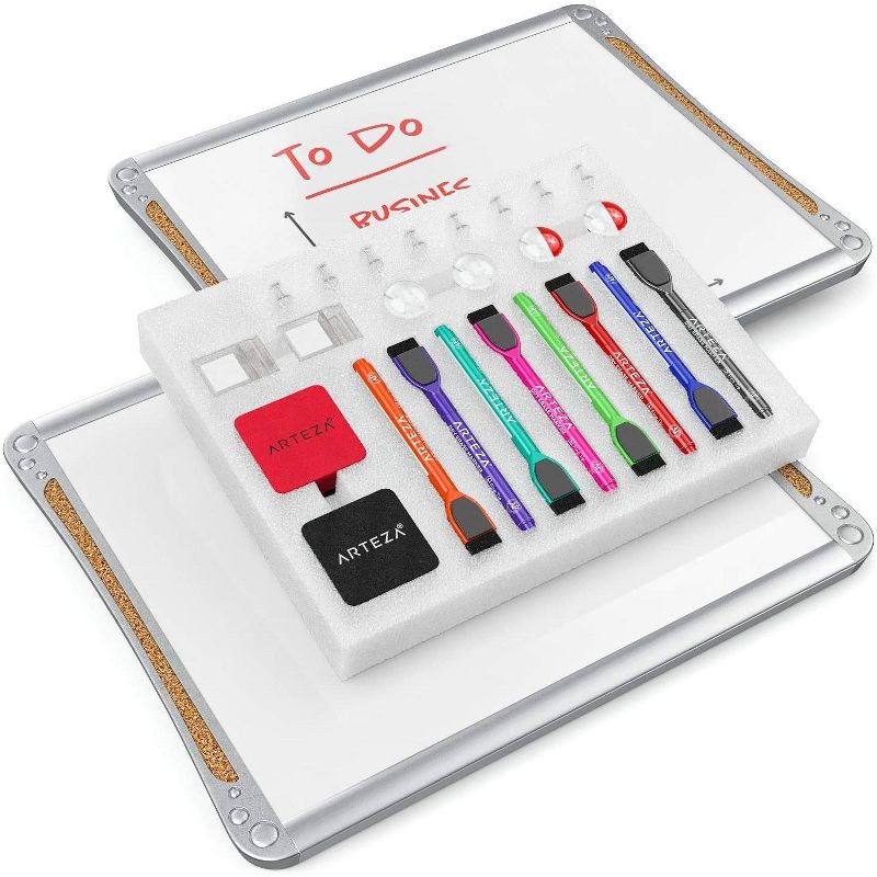 U Brands 36" Square Magnetic Dry Erase Board Silver Aluminum Frame