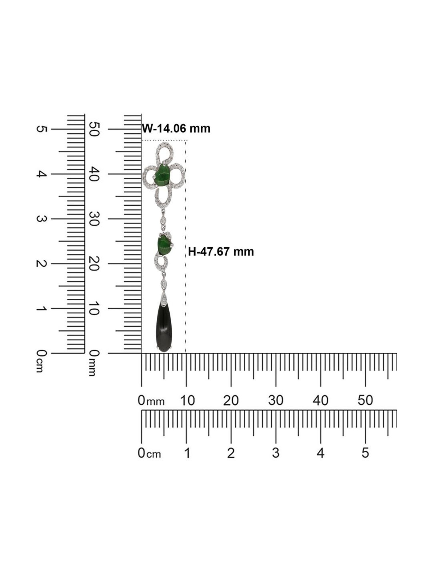 CKC 18k Gold & Diamond Earrings with White Rhodium Polish for Women