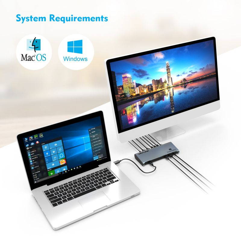 Wavlink 8K Dual DisplayPort Thunderbolt 3 Docking Station with 60W Upstream Charging, Dual DisplayPort 1.4, 3 x USB 3.1(10Gbps), 2 x USB 3.0(5Gbps), Gigabit Ethernet, Audio, for Mac & Windows