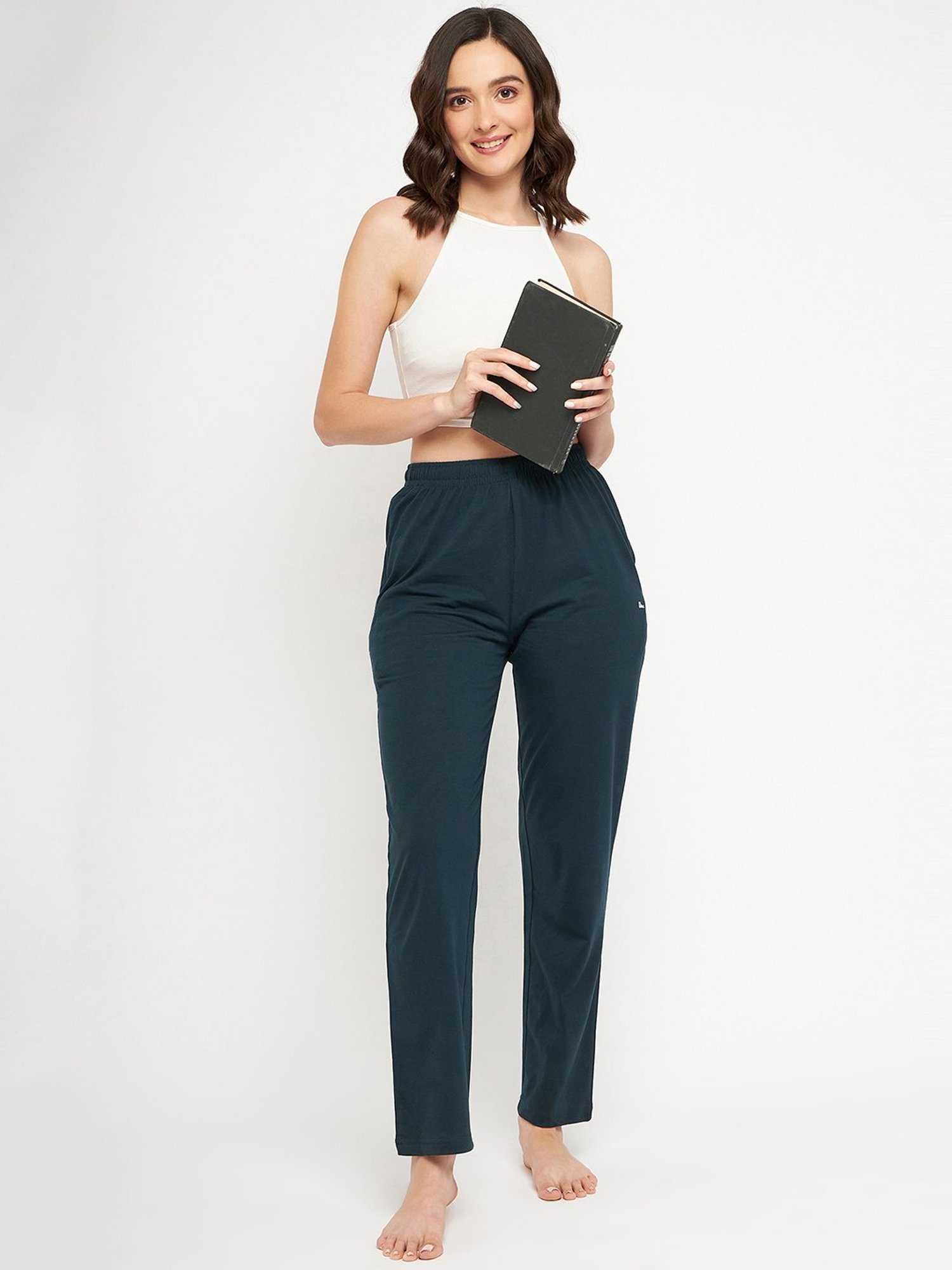 Okane Bottle Green Mid Rise Lounge Pants