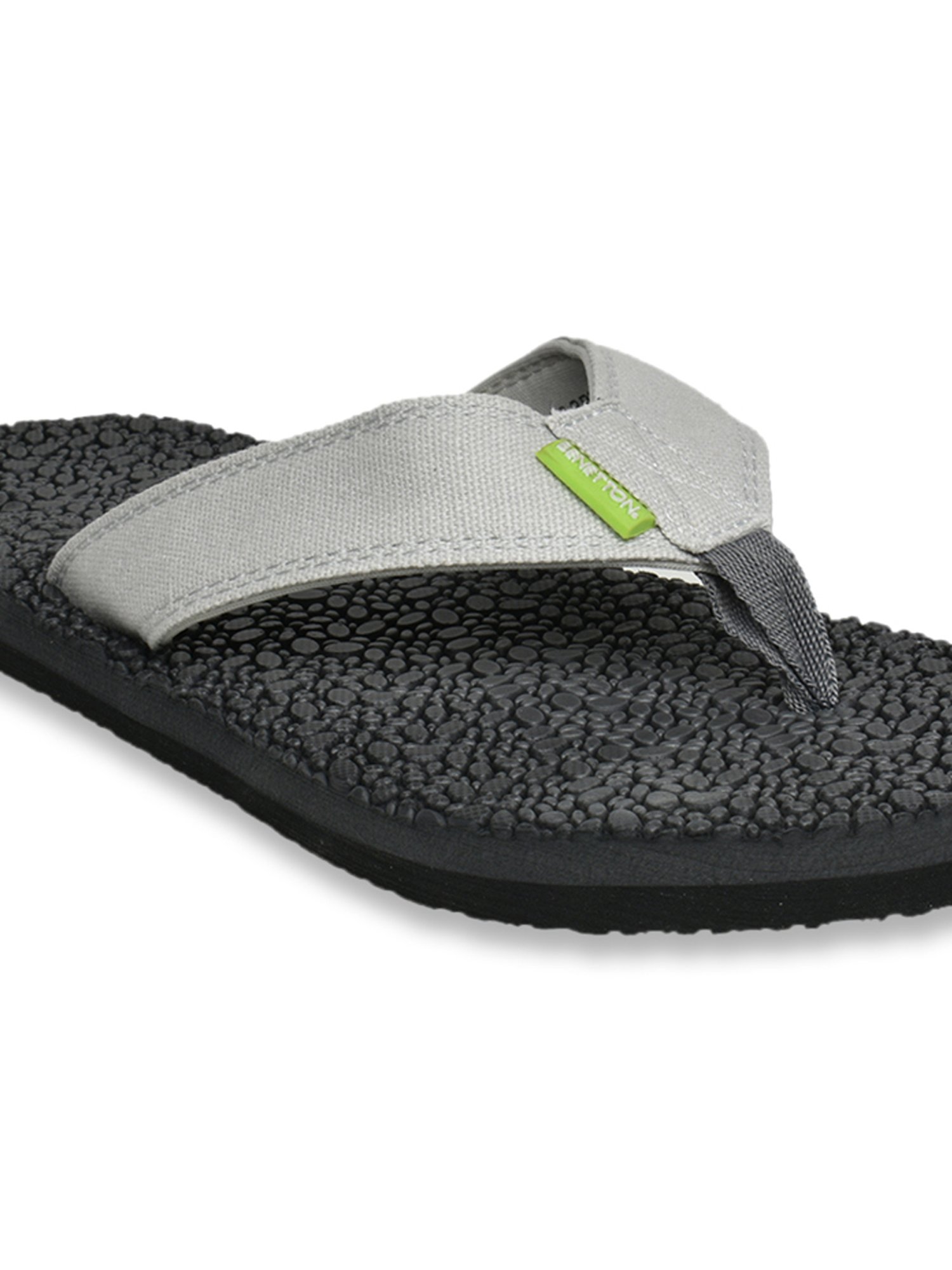 United Colors of Benetton Men's Grey & Black Flip Flops