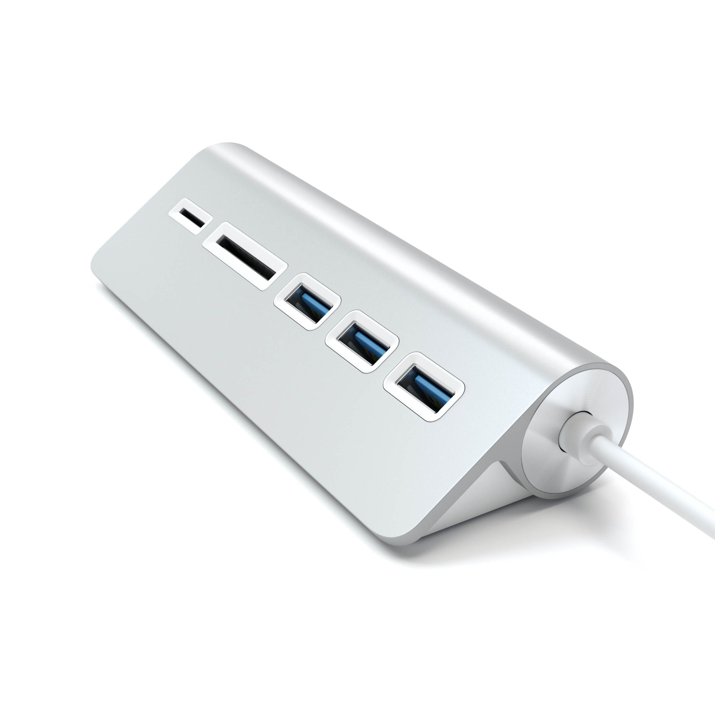 Satechi Aluminum USB 3.0 Hub & Card Reader - Compatible with MacBook Pro, MacBook, iMac, Surface Pro, Dell XPS and More