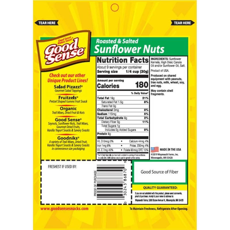 Good Sense Sunflower Nuts - 10oz